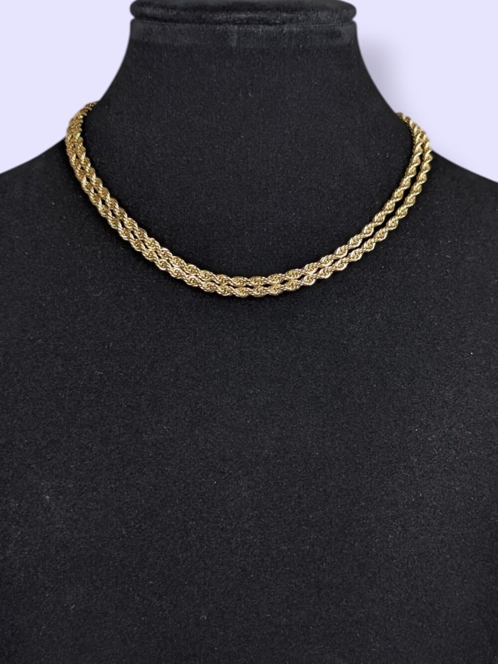 V. Gold Tone Rope Chain Necklace - Picture 3 of 5